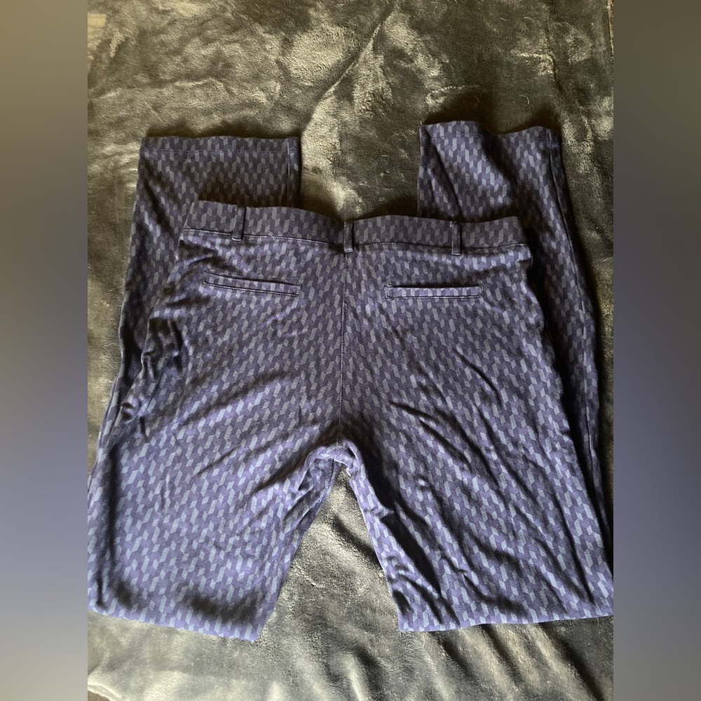 Betabrand Blue Chevron stretch yoga work pants